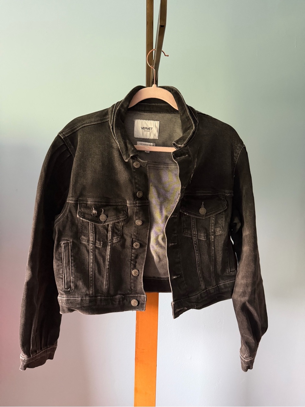 Vervet Women's Washed Black Denim Jacket